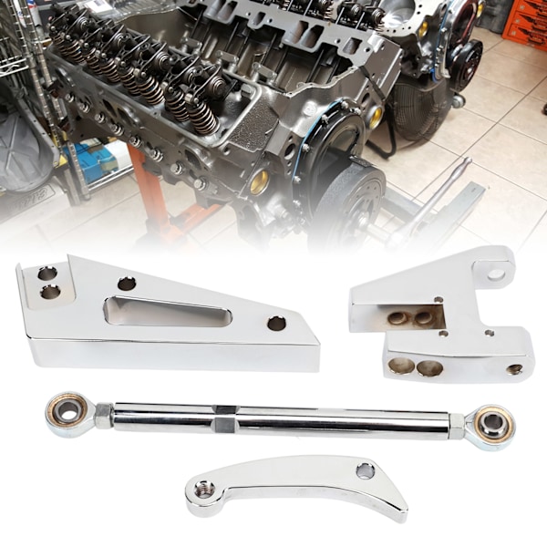 ServostyrningsPumpfäste Krompolerad Yta Ersättning för Chevy Small Block SBC Kort Vattenpump SWP Modell