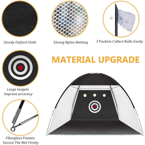 Golfträningsnät, 6,6 x 4,6 fot golfslagsträningshjälpmedel Nät med mål och bärväska för bakgårdskörning Chipping - Män Barn Utomhussport inomhus
