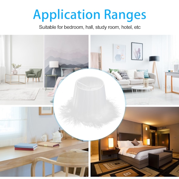 6 st Feathertyglampskärm Vit Handvikt för Hem Hotell Lampa Dekorationsskydd