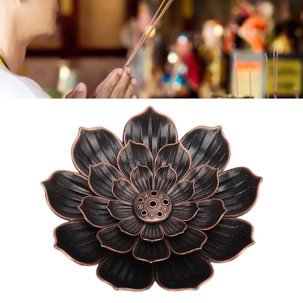 Rökelsehållare i metall, 3 lager, unikt orientaliskt utseende, lotusformad rökelsebrännare för meditationsrum, yogarum
