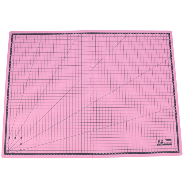 Bärbar hopfällbar A2 självreparerande skärmatta rutnät linje papper läder tyg hantverk carving pad rosa