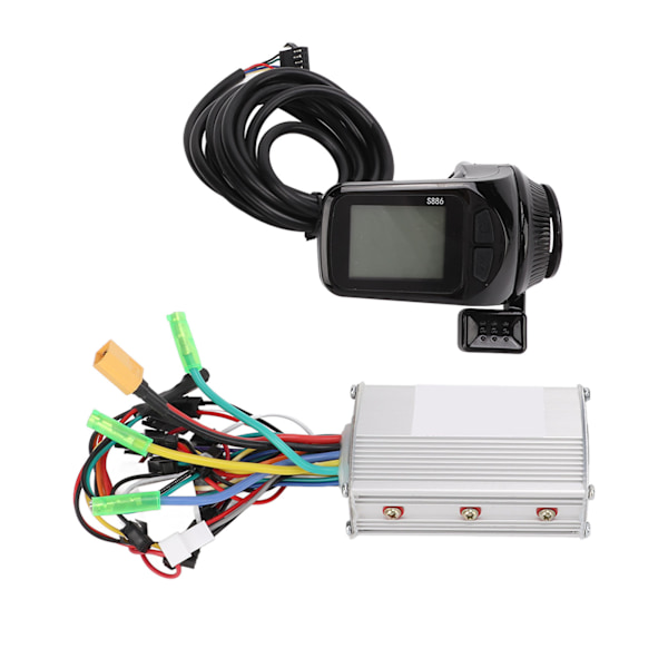 36/48/60V 350W Motor Borstlös Controller Elektrisk Cykel 3 Lägen Sinusvåg Controller Kit med LCD Display Panel Växelspak