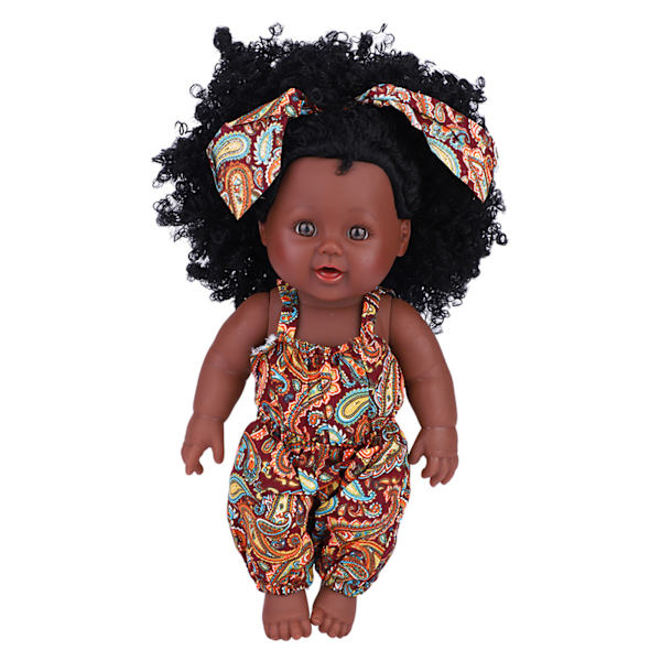 Mjuk vinyl babydocka med kläder nyfödd sovande badleksak (gul blommig jumpsuit)
