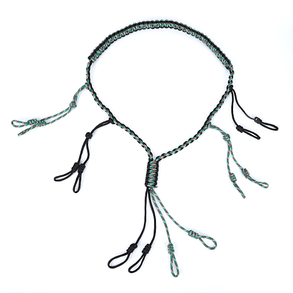 Utomhus jakttillbehör Anka samtal snöre Paracord stickning halsband Vildfågel visselpipa slinga (svart kamouflage grön)