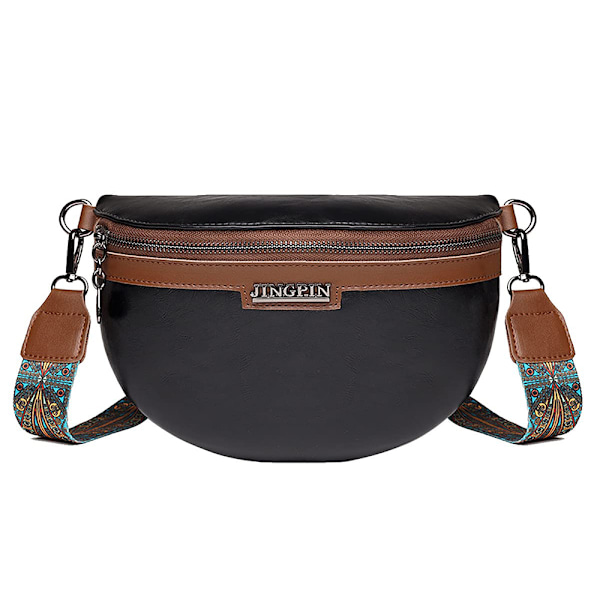 Axelväska Dam liten crossbody väska Dam bred rem bältesväska Dam läder handväska Mode bältesväska Axelväska Avtagbar axelrem