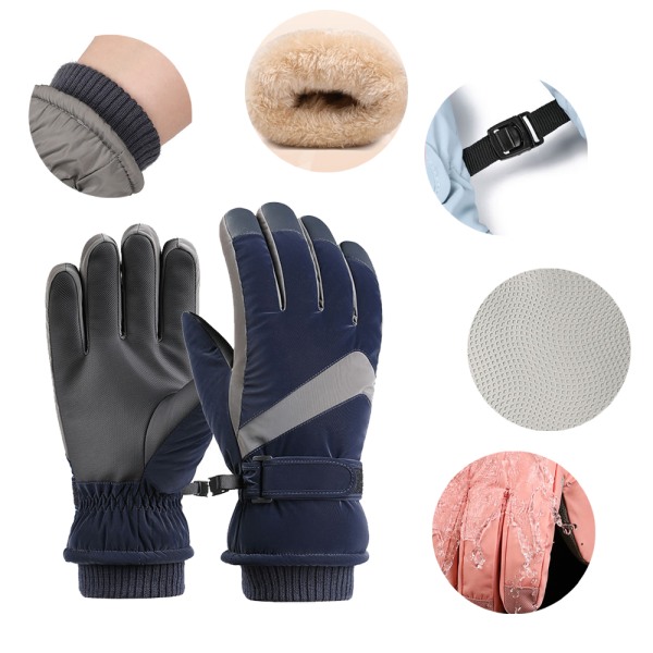 Vattentäta och vindtäta vinter, pekskärms thermal handskar för kallt väder, Ski Snowboard arbetshandskar med Blue man