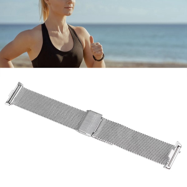 Ersättningsarmband Rostfritt Stål Sportklocka Armband för Mi Band 8 Silver