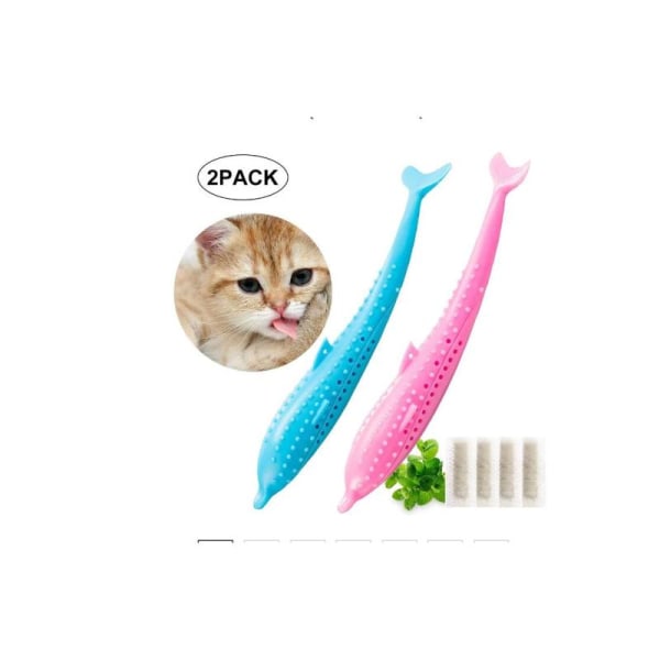 Kattandborste, kattfiskformad tandrengöring leksak, kattmynta katt leksak, kattmynta leksak, kattandborste, fisk katt leksak, tandborste för katter, tugga tänder