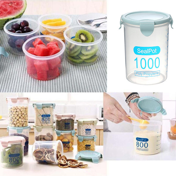Preservation Masterpiece, Klar 1000ml Lufttäta Matförvaringsbehållare, BPA-fri Plastmatbehållare, Stapelbar Design För Köksförråd