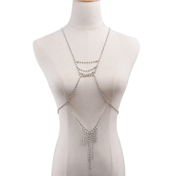 Crystal Body Chain BH Bröstkedja Sele Body Smycken för