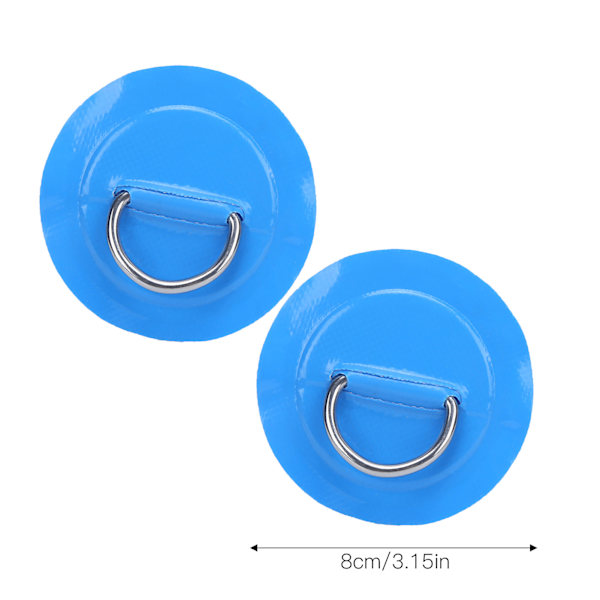 4 st PVC-lapp elastiskt repset D-ring lapp bungee repset rostfritt stål D-ring dyna Blå