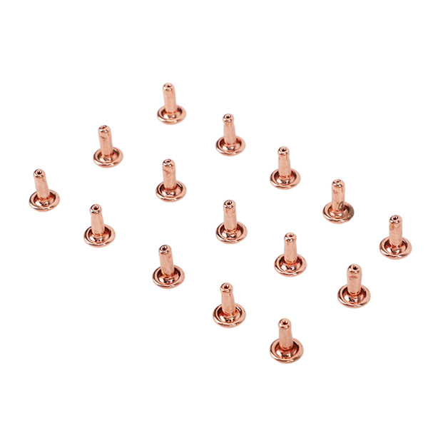 100 set metallnitar rosguld stark glans hög hårdhet metall lädernitar för DIY läderhantverk bälten 6x8mm