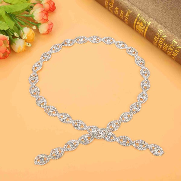 1 yard glittrande strassband klo kedja DIY dekor 1,5 cm bredd (vit strass)