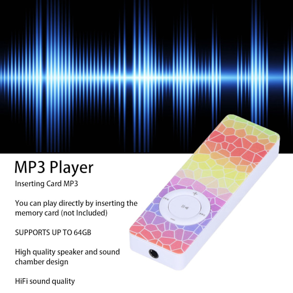 MP3-spelare med inbyggd högtalare, bärbar musikspelare som stöder upp till 64 GB för löpning, resor och affärsbruk, typ C