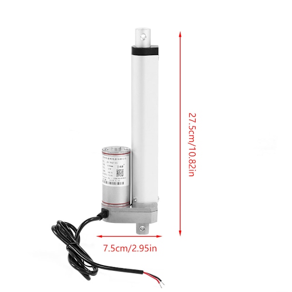 12V Force 750N Stroke 150-700mm Linjär Aktuator Lyft Elmotorfäste (150mm)