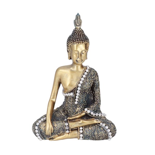 Buddha-prydnad i harts, liten dekorativ skrivbordsstatyett i retrostil för hem och kontor