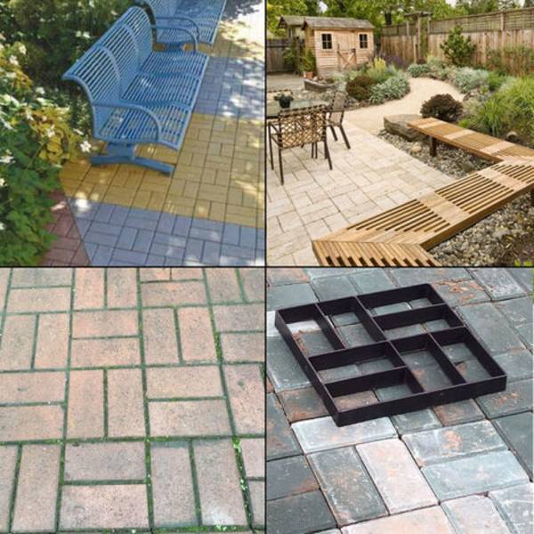 Gjutform för betongformgjutning gjut själv gjutform i gjutjärn för gatsten 40x40 cm robust svart plast