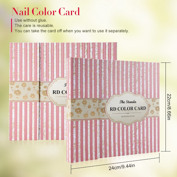 Nagelfärg display-diagram bok nagellack gel färg display-kort nagelkonst visningstavla mönster