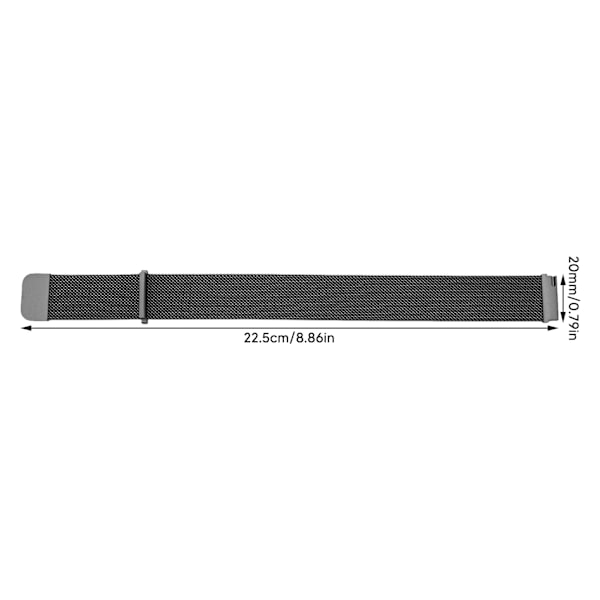 20mm Metallnät Klockarmband Rostfritt Stål Snabbkoppling Generell Klockrem för Galaxy Watch för Vivoactive HR för Amazfit GTS 2 Mini Svart