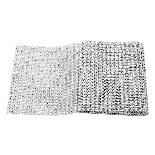 24 rader plast strass mesh band sy trim kläder tillbehör dekoration silver