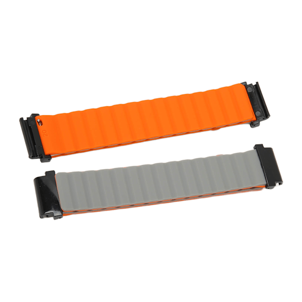 Magnetisk klockarmband Justerbar Snabbkoppling Silikon Klockarmband 20mm Passar till Garmin Fenix 7S 6S 5S Grå och Orange