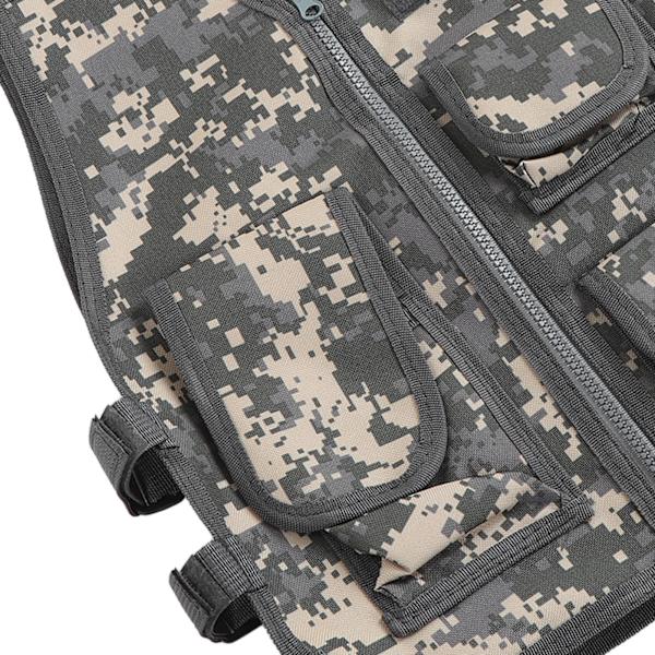Barn utomhusväst barn kamouflage jacka väst med fickor för spel träning L 48cm / 18.9in