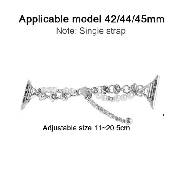 Tillämplig på Apple S8 klockarmband pärla rostfritt stål metall