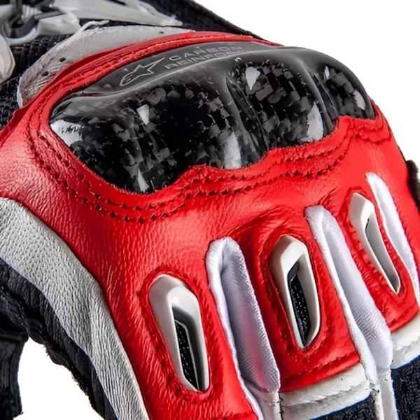 SMX-2 Air Carbon V2 Handskar - Svart, Fullnarvläder & 3D-mesh, Kolfiberskydd för Knogar, Pekskärmskompatibla, Förböjd Design