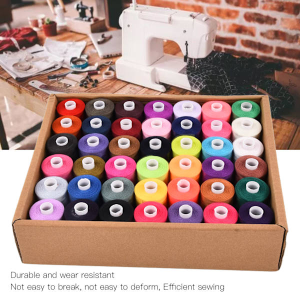 Sytrådssats Polyester 1000 Yards 42 Färger Hushåll DIY Broderispolar Kit
