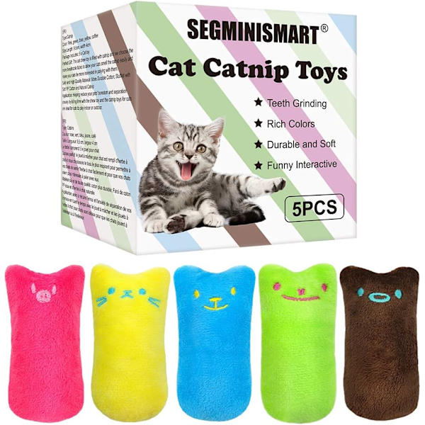 Kattmynta plyschleksak, kattmynta katt leksak, tugga och rengöring av tänder, lämplig för inomhuskattleksaker