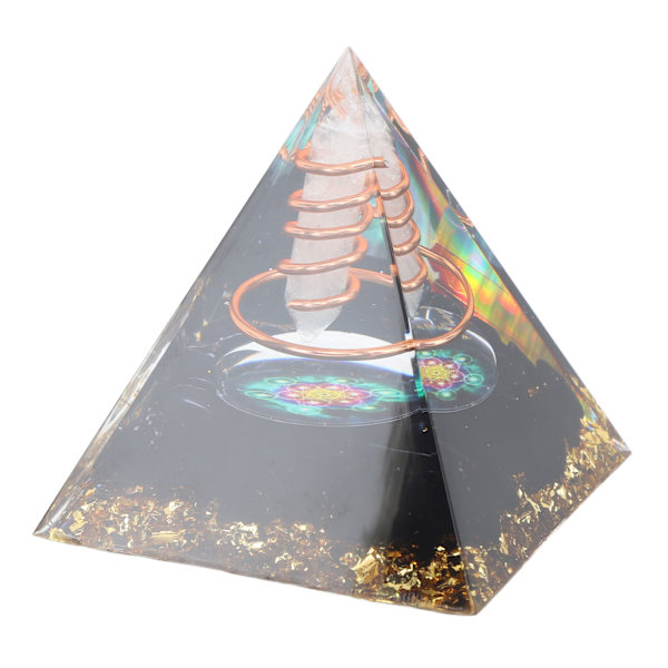 Läkande kristallpelare pyramid 6CM epoxi positiv energigenerator meditations pyramid för stressavlastning locka till sig rikedom lycklig heminredning