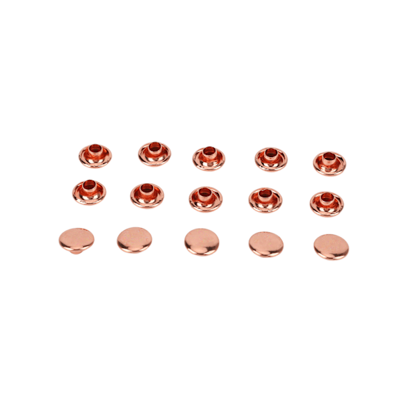 100 set metallnitar rosguld stark glans hög hårdhet metall lädernitar för DIY läderhantverk bälten 8x8mm