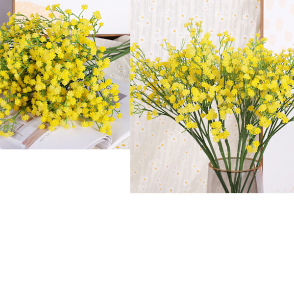Konstgjord Brudslöja Livslik Simulation Brudslöja Dekorativ Mjuk Plast Falska Blommor för Bröllopsfest Hem Gul