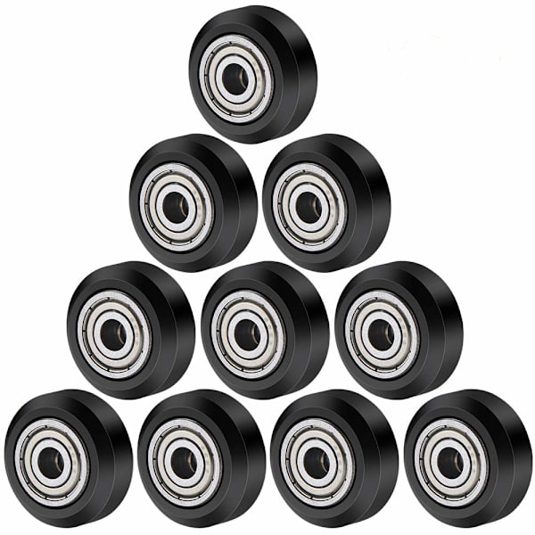 Utrustning Stor Plast Remskiva Hjul med Lager Passiv Rund Hjul Tomgångsskiva Växel Perlin Hjul för Ender 3, CR-10, CR-10S (Paket med 10 st) (Stor