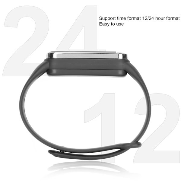 Digital klocka LED-skärm 12/24 timmars laddningsbar snygg elektronisk armbandsklocka för män kvinnorSvart