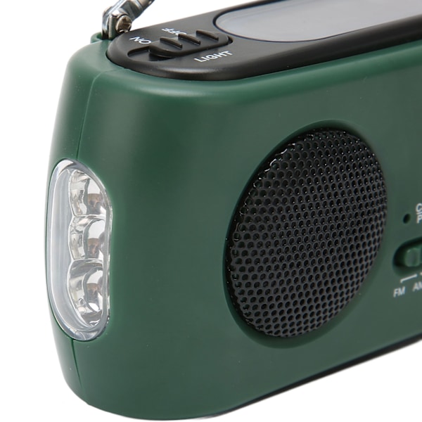 Handvevradio Portabel Praktisk LED-ficklampa Utomhus Multi Band AM/FM/SW Sol Handvev Väderradio