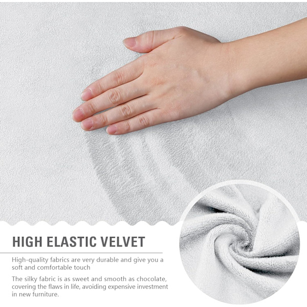 Elastiskt sammetssoffa överdrag sofföverdrag med armstöd 1 del spandex stretch sammet elastiskt sofföverdrag för husdjur (vit, 3 sits)