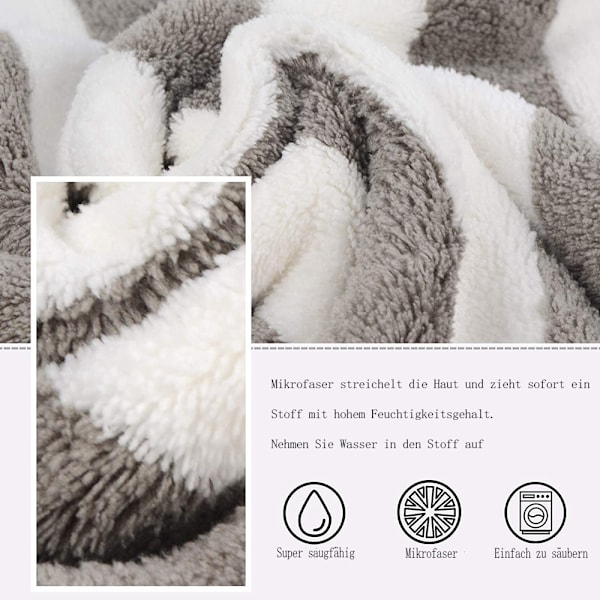 100% Bomull Mjuk Badhandduk, Cabana-randig Design För Män Kvinnor, Grå Överdimensionerad Strandhandduk, Set Om 2, Superabsorberande, Snabbtorkande