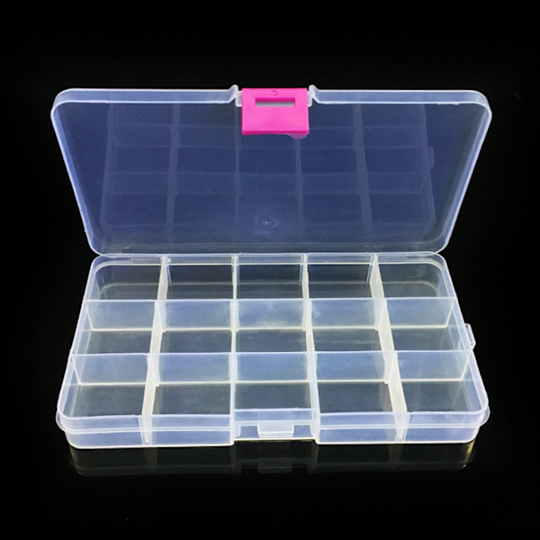 15 Fack Justerbar Plast Fiske Lure Hook Tackle Box Förvaringsväska Organizer
