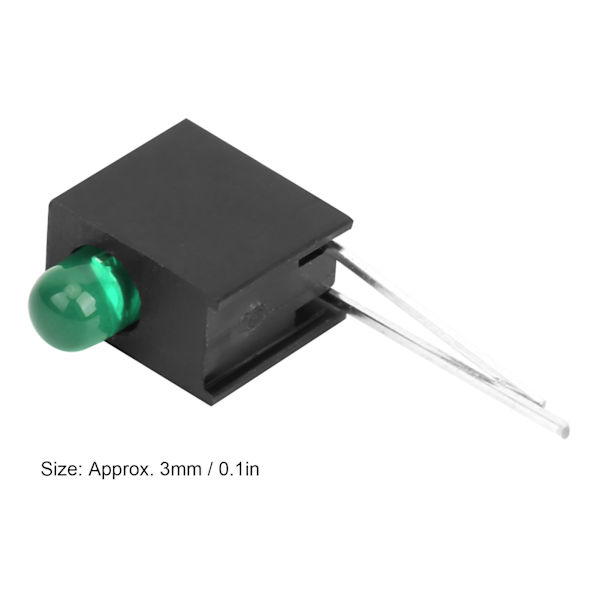 100 st 3mm LED-skärmdiodlampkit med hållare Sidohål Enkelt Industritillbehör Grön Ljus