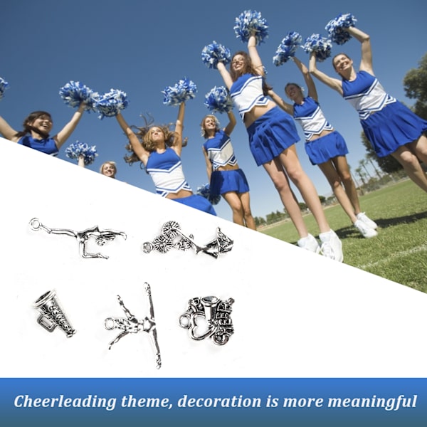 70 st Cheerleading-tema miniatyrpersondekorationer i zinklegering för smyckeshängen