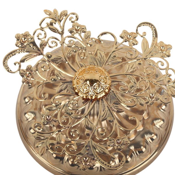 Guld Glas Fruktbricka Hantverk Flerfunktionell Godisbricka med Legering Bas Legering Bas för Visning Blommor