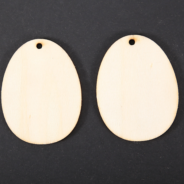 100 st trääggflis miljövänlig påskäggflis handgjord DIY-tillbehör 40 mm