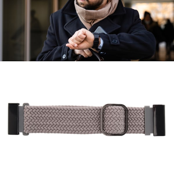 22mm flätad klockarmband 26mm spänne justerat stretchigt spänne stängning flätad ersättningsrem för Fenix 7X grå