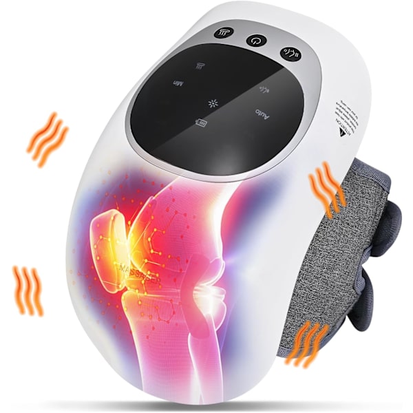 Knämassageapparat, trådlös knämassageapparat med infraröd värme, trådlös vibrationsmassage, LED-pekskärm, typ C, för att lindra knäsmärta