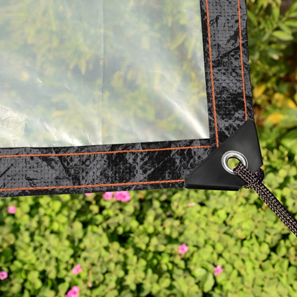 Transparent Vattentät Presenning För Mångsidig Användning, Klar Kraftig Polyetenöverdrag Med Rostfria Öglor För Tak/Camping/Uteplats, 2X2M