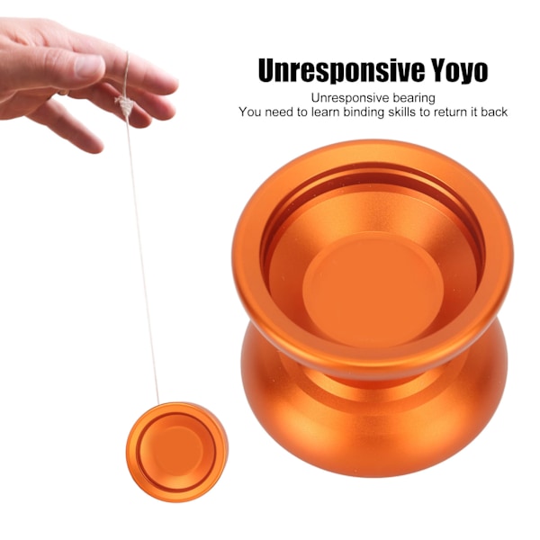 Barn Yoyo Leksak Oresponsiv Lager Stark Balans Stabil Rotation Legering Yoyo Boll med Handskar Strängar Orange