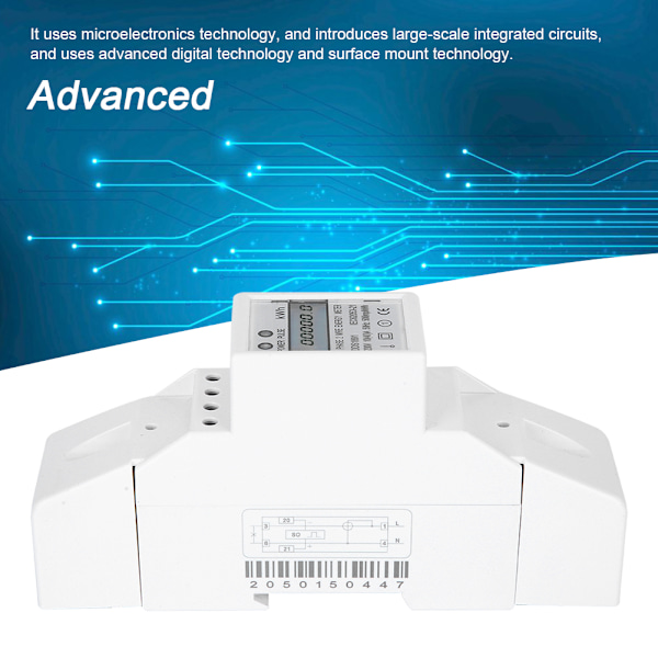 DDS1891 Enfasig Din-skena Energimätare 2P Bakgrundsbelyst Elektrisk Mätare med Transparent Skydd