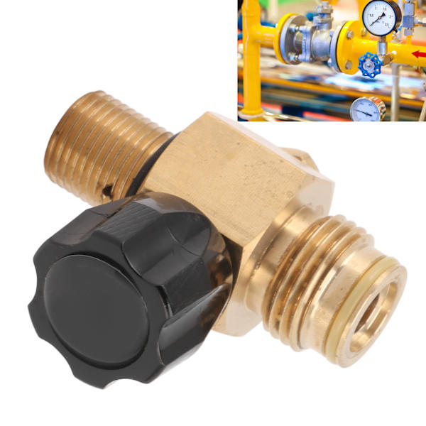 G1/2 14 CO2-cylinderpåfyllningsadapter Flaskanslutningsstycke med svart 5/8 18unf På/Av-ventil CO2-tankpåfyllningsadapter 5000psi Maximalt tryck