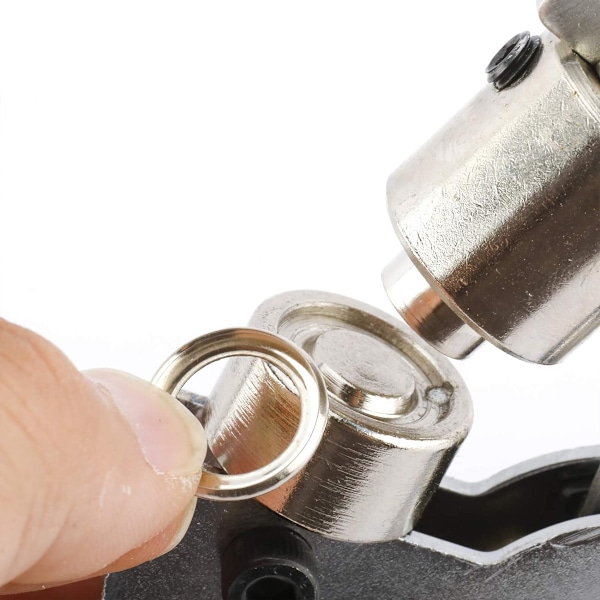 Öglettång, professionell ögletslagssats med 100 stycken (innerdiameter 10 mm) metallöglor för läder, tyg och presenningar